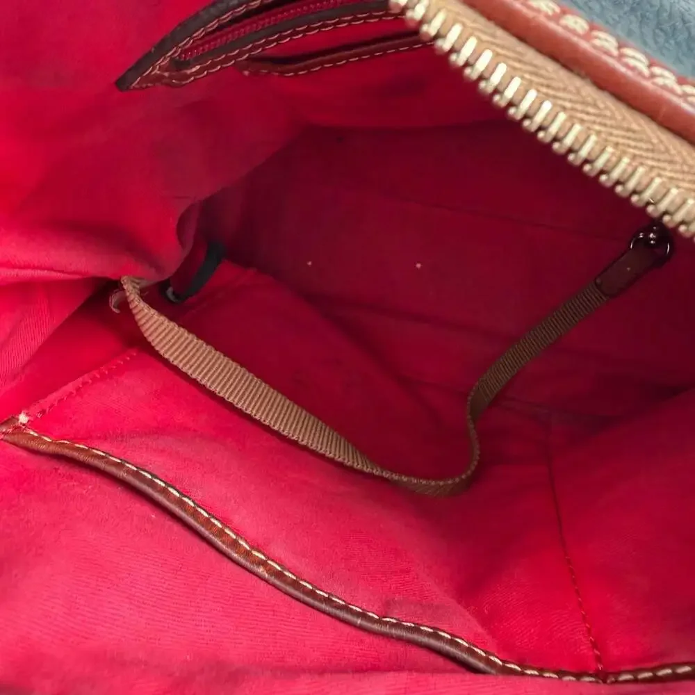 Dooney & Bourke Pebbled Leather Hobo Shoulder Bag with Brown Leather Trim